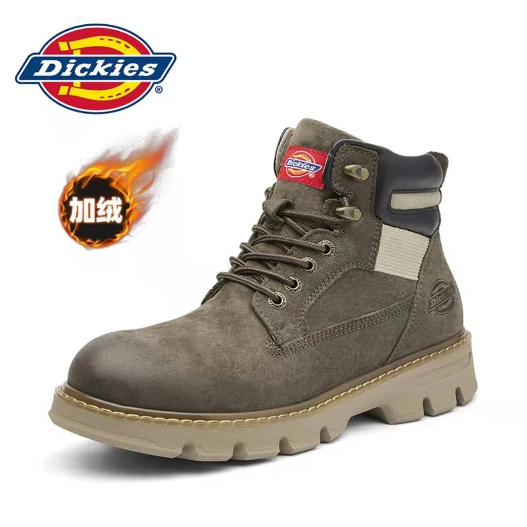 Dickies2024秋季透气男女英伦风马丁靴高帮真皮厚底情侣鞋工装靴