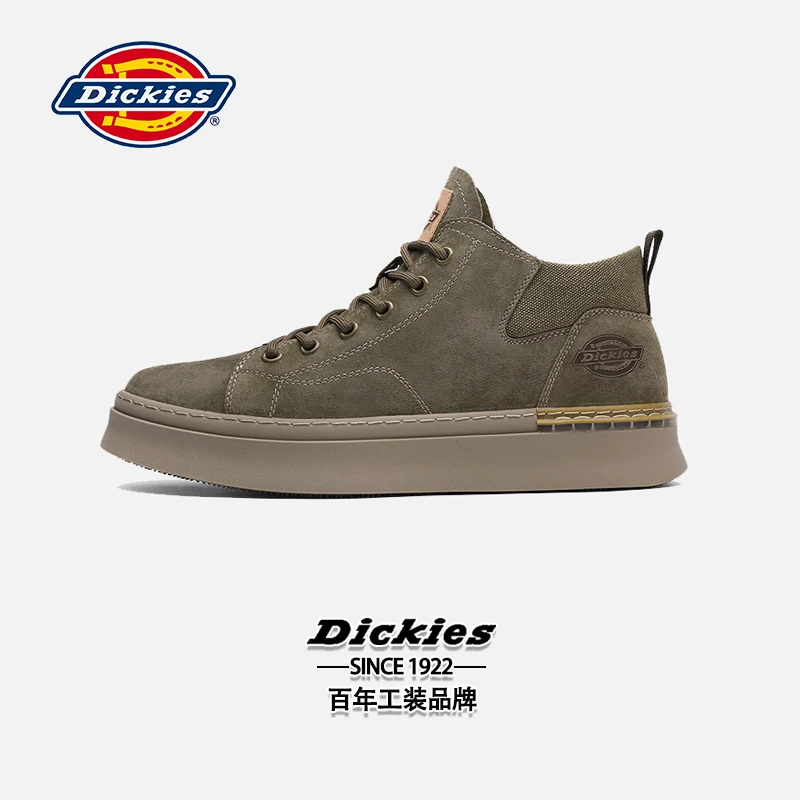 Dickies2023秋季男款马丁靴英伦风真皮耐磨透气工装靴高帮鞋子