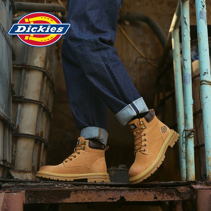 Dickies2022秋季男款大黄靴马丁靴真皮耐磨工装靴高帮鞋休闲百搭