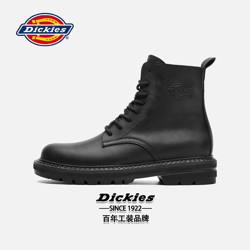 Dickies马丁靴男款高帮透气秋冬真皮男靴机车靴子防水雪地靴男款