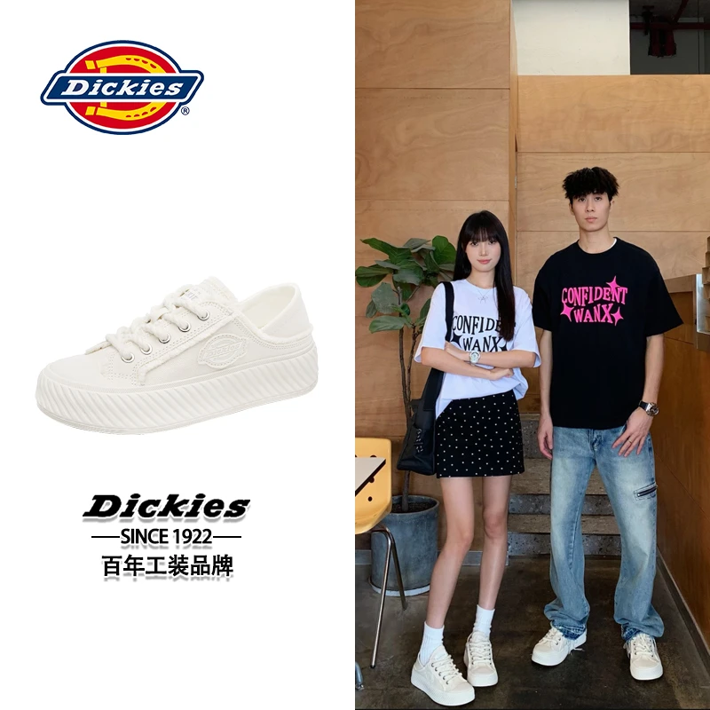 Dickies帆布鞋男女2025新款秋冬板鞋两穿半拖小众设计休闲板鞋