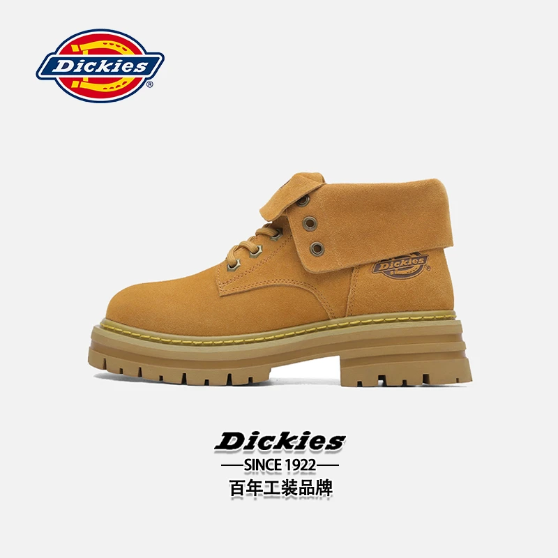 Dickies2024年马丁靴女夏季女靴短靴翻边两用春秋靴子工装靴单靴