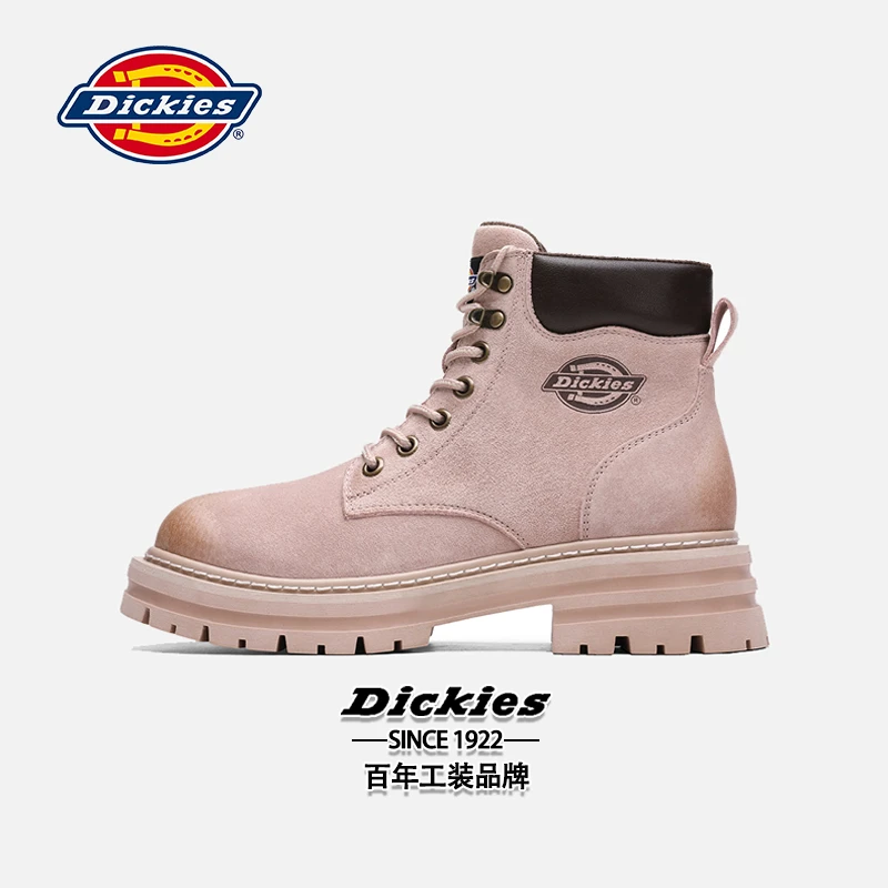 Dickies秋冬马丁靴百搭时尚女靴厚底短靴复古高帮休闲圆头靴子