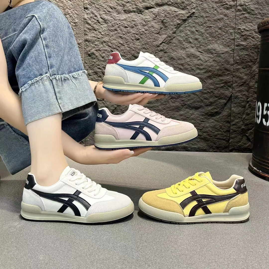 德训鞋女2024秋季新款时尚潮流平底休闲运动鞋软底系带学生小白鞋