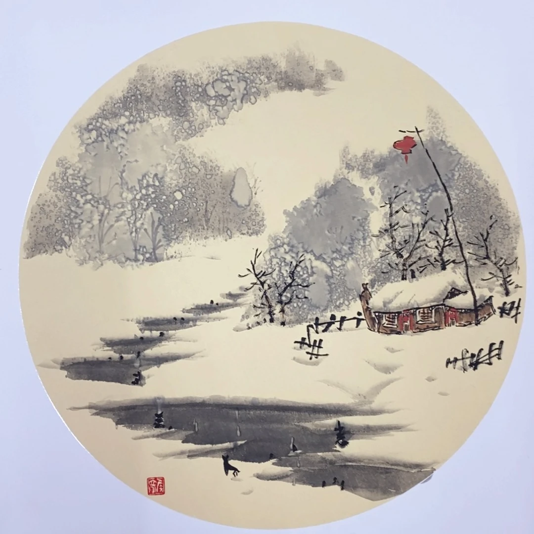 【闪购商品】绘画曾天利卡纸山水