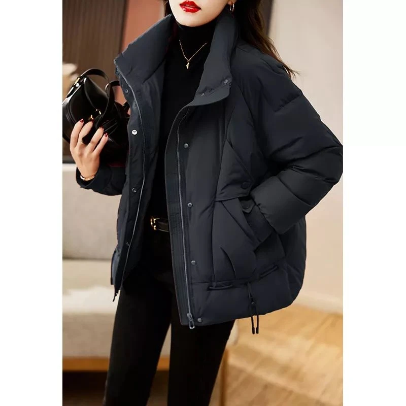 红色羽绒服女短款20233新款时尚宽松显瘦加厚保暖设计感小