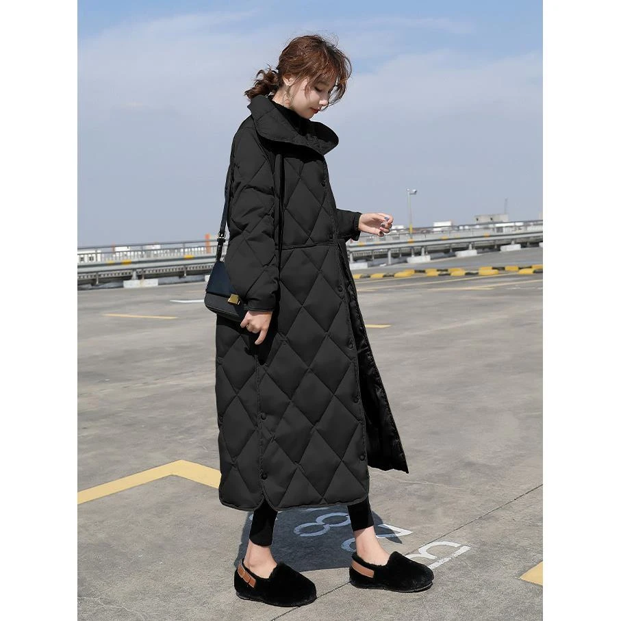 2023冬季新款韩版爆款长款过膝羽绒羽绒服女收腰显瘦轻薄棉