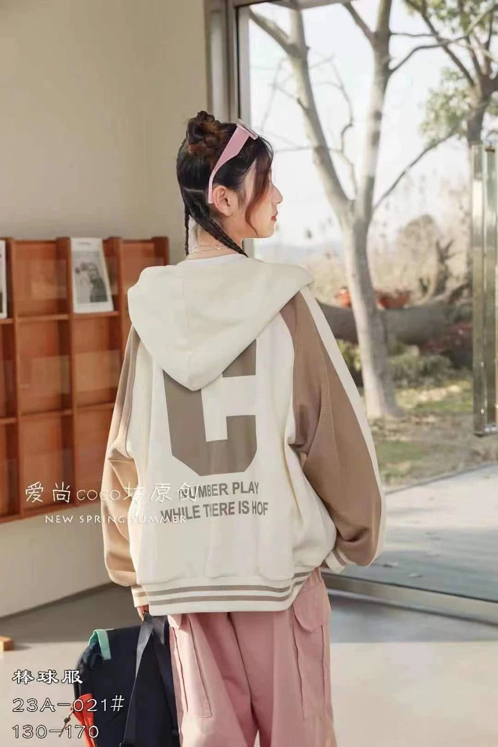 连帽卫衣外套春秋2023新款宽松慵懒风设计感休闲刺绣棒球服上衣