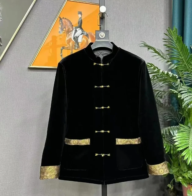 【济晨达人男装专属】24 690男士新款时尚休闲唐装棉外套