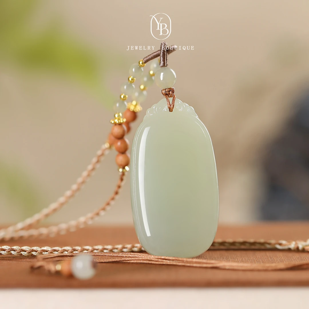 和田玉无事牌吊坠编绳串珠项链高级感气质颜色多样性发货 发一条