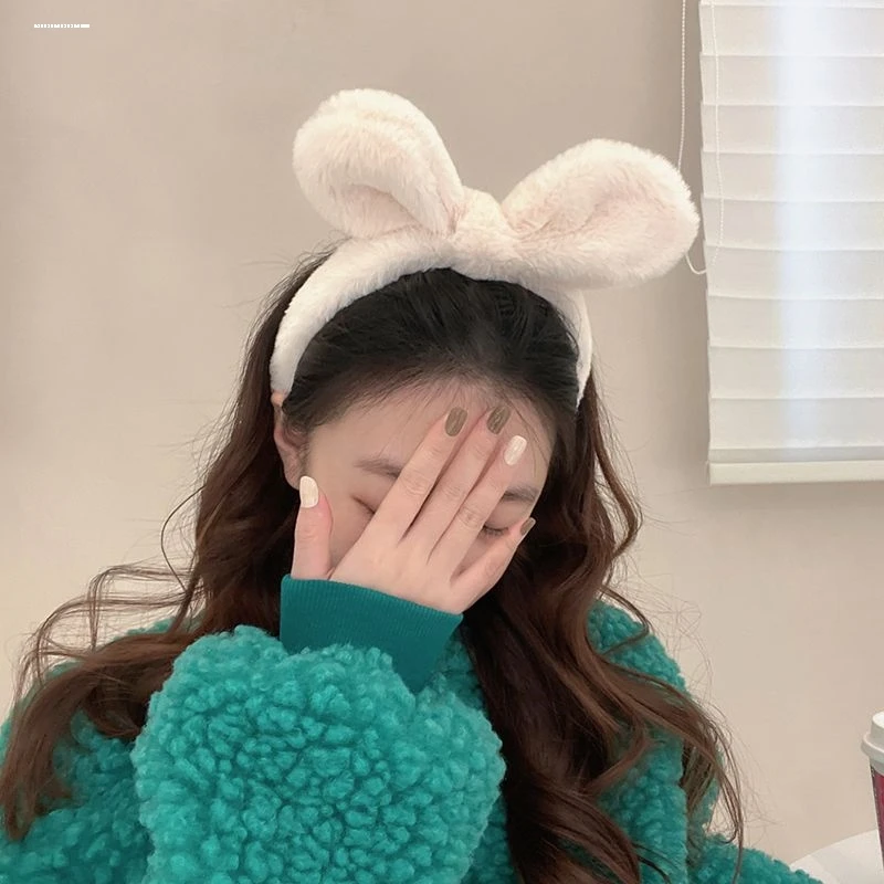 毛绒小兔耳朵发箍女洗脸头箍网红发卡头饰发箍卡通可爱俏皮发饰女