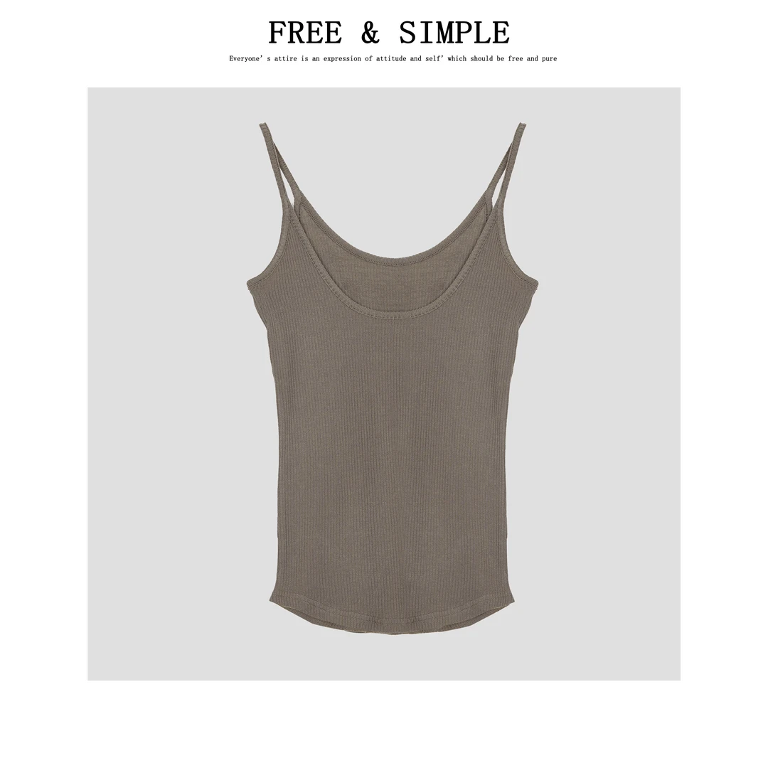 【FreeSimple】‘舒适拉满‘天丝质地时尚百搭四季款背心-J355