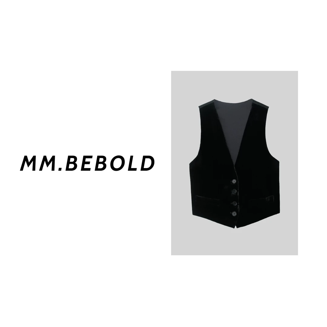 【妙姐精选】深圳高端欧货复古单排扣丝绒马甲MQJ1603