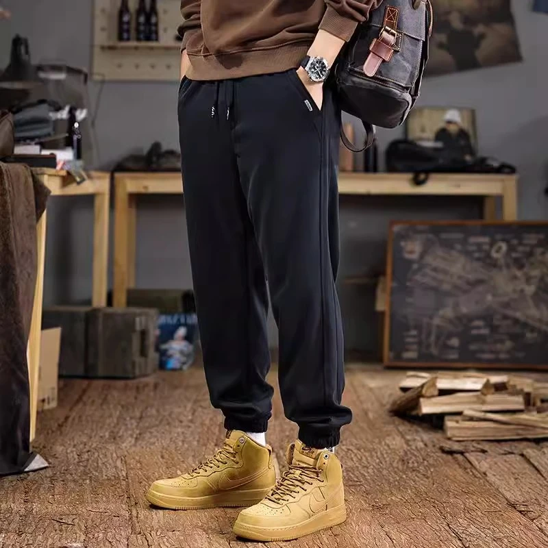 Salodac秋冬新款美式莫代尔休闲裤男宽松大码束脚弹力运动长裤潮