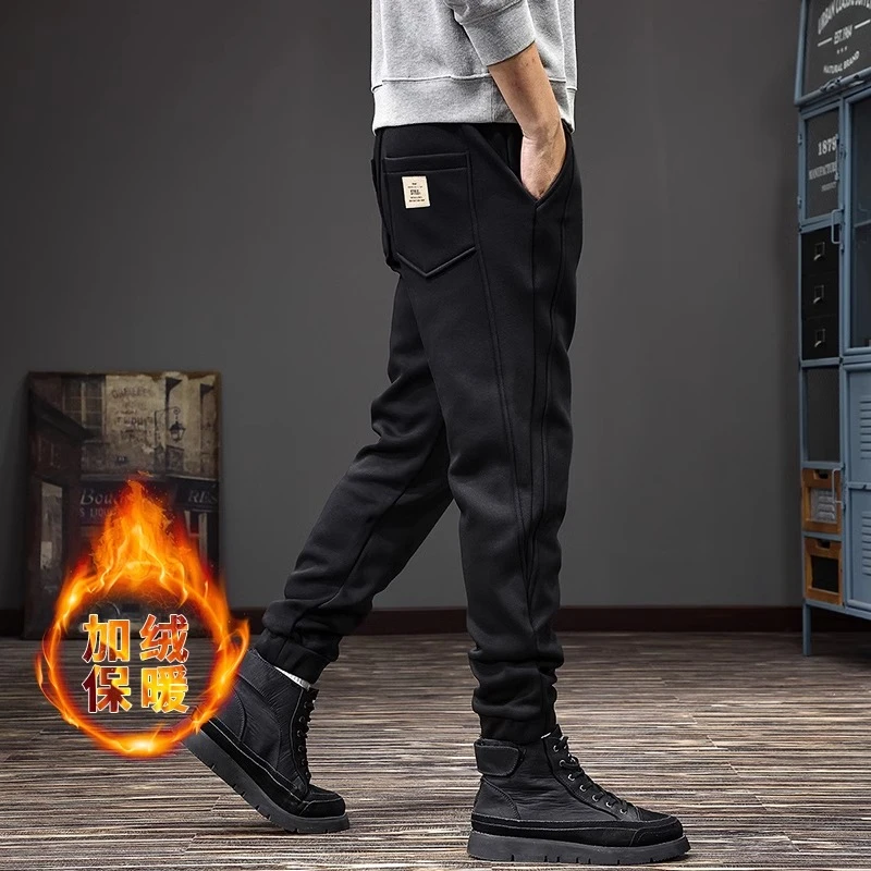 Salodac冬季新款重磅加绒运动休闲裤男潮流百搭裤子宽松束脚卫裤