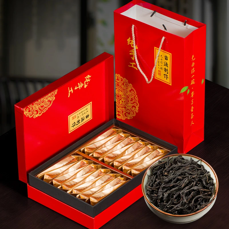 节日送礼礼品茶武夷山新茶正岩水仙浓香乌龙茶高端袋装红色礼盒装