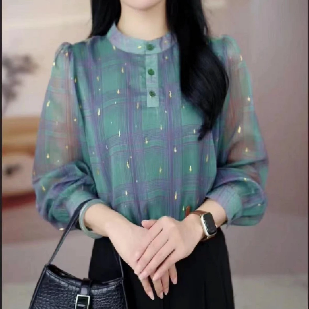 【金星】圆领新款洋气黄色遮肉显瘦气质上衣百搭印花小衫9092