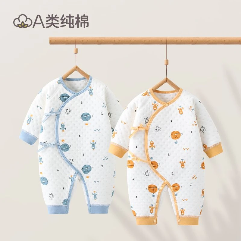 新生婴儿儿衣服秋冬装0-3个月宝宝连体衣哈衣蝴蝶衣秋冬季爬服