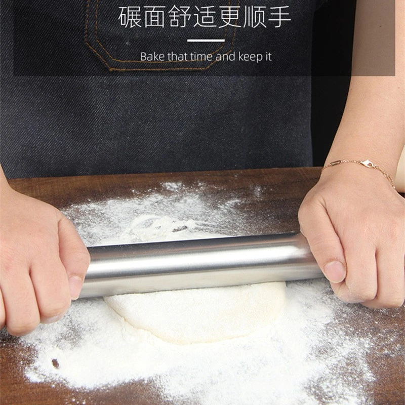 擀面杖厨房家用食用级304不锈钢不沾不发霉加厚大号防细菌滋生