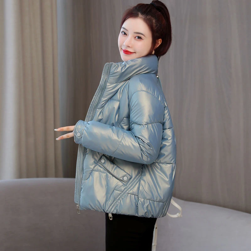清仓羽绒服女短款冬季加厚棉衣女外套宽松新款韩版亮面免洗