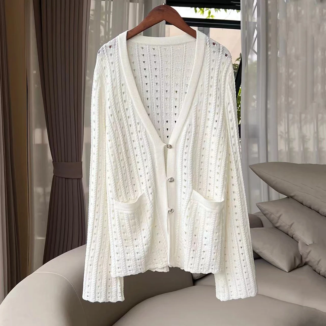 【晨老板】~ceilina【亲密爱人】时尚镂空开衫针织衫69237168