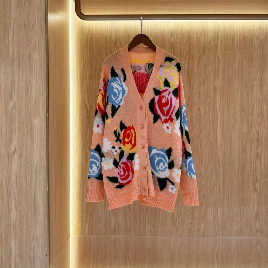 【晨老板】~ceilina【花期如梦】时尚休闲百搭针织开衫毛衣79223051