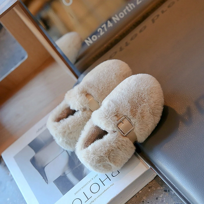 HAL.DUCK冬天儿童毛毛鞋女童冬季韩版新款加绒保暖小女孩软底宝宝