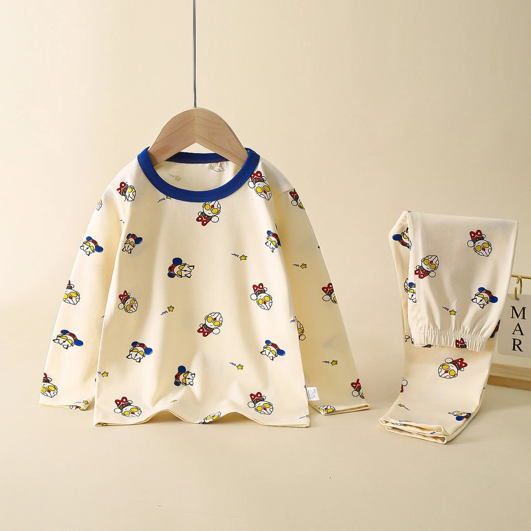 儿童家居服莱卡内衣套装宝宝棉秋衣秋裤秋装睡衣家婴儿衣服春秋