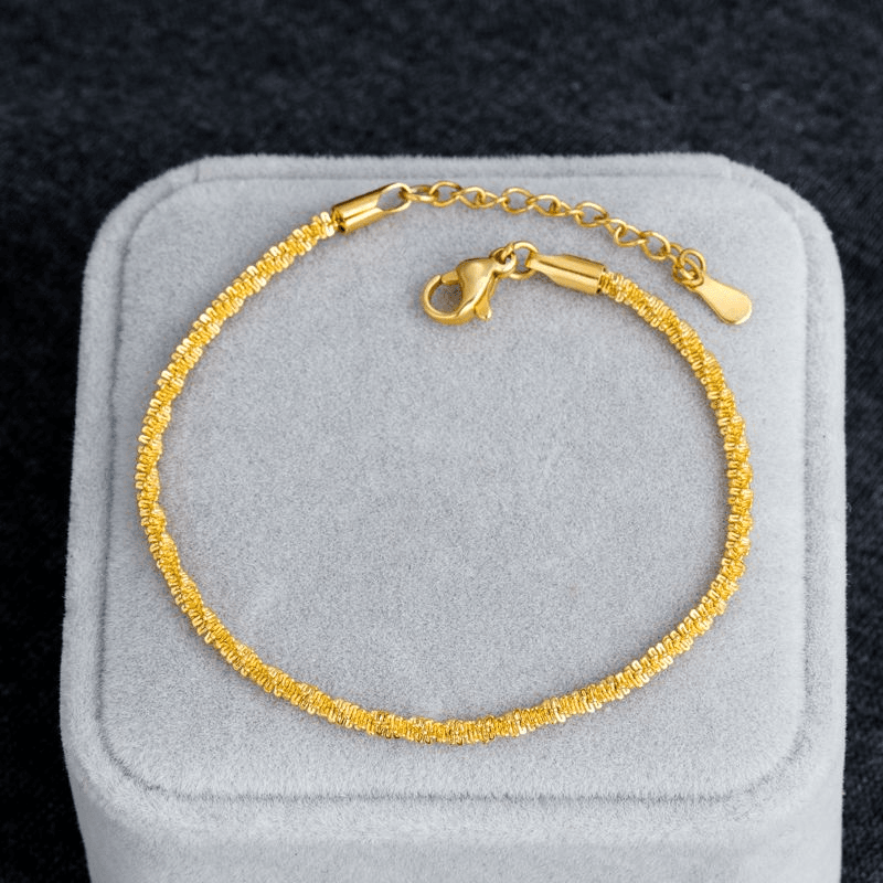 钛钢脚链 碎碎金脚链女轻奢小众设计ins精致百搭女孩气质时尚