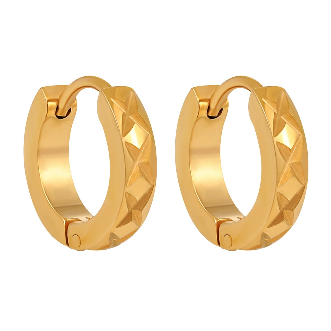 钛钢耳饰 新款ins风小众交叉菱形纹耳扣时尚高级个性百搭耳环