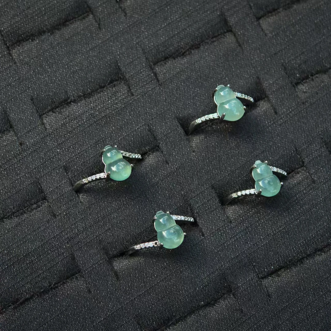 QJjz005天然a货翡翠【葫芦】戒面多样性发一个