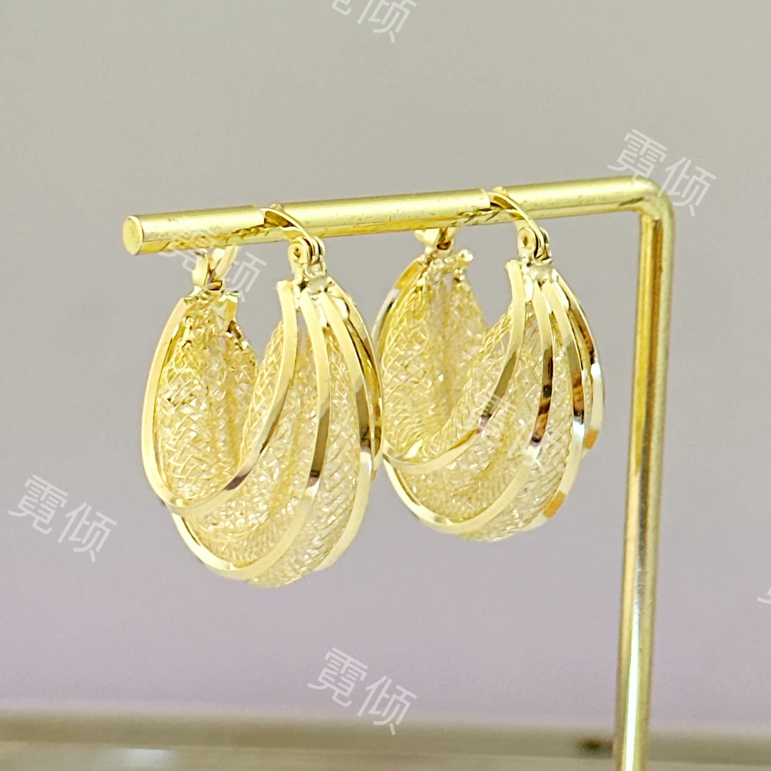 霓倾 铜合金耳饰 [金沙]高级感网红气质时尚轻奢百搭耳扣耳环