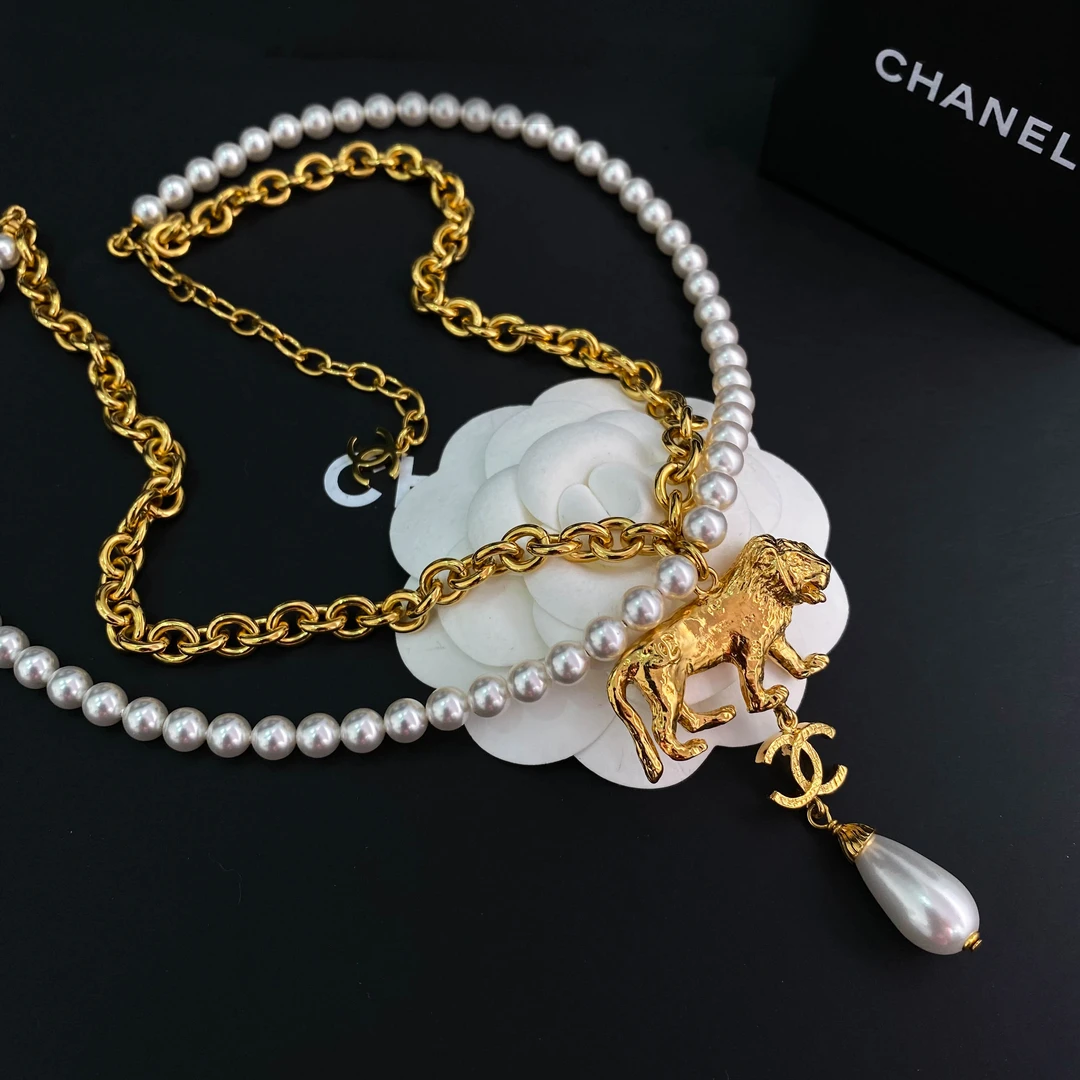 全新未使用 Chanel/香奈儿 22A新款手工坊系列狮子珍珠项链 S1867