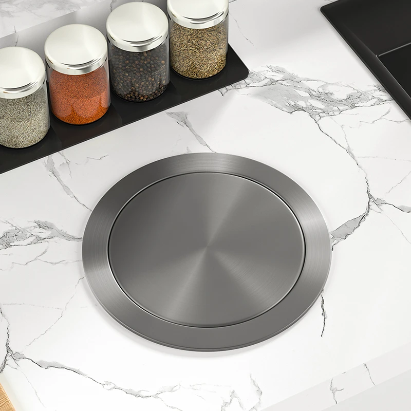 弗杰卡嵌入式台面垃圾桶盖子洗手台装饰盖橱柜简约盖垃圾桶家用