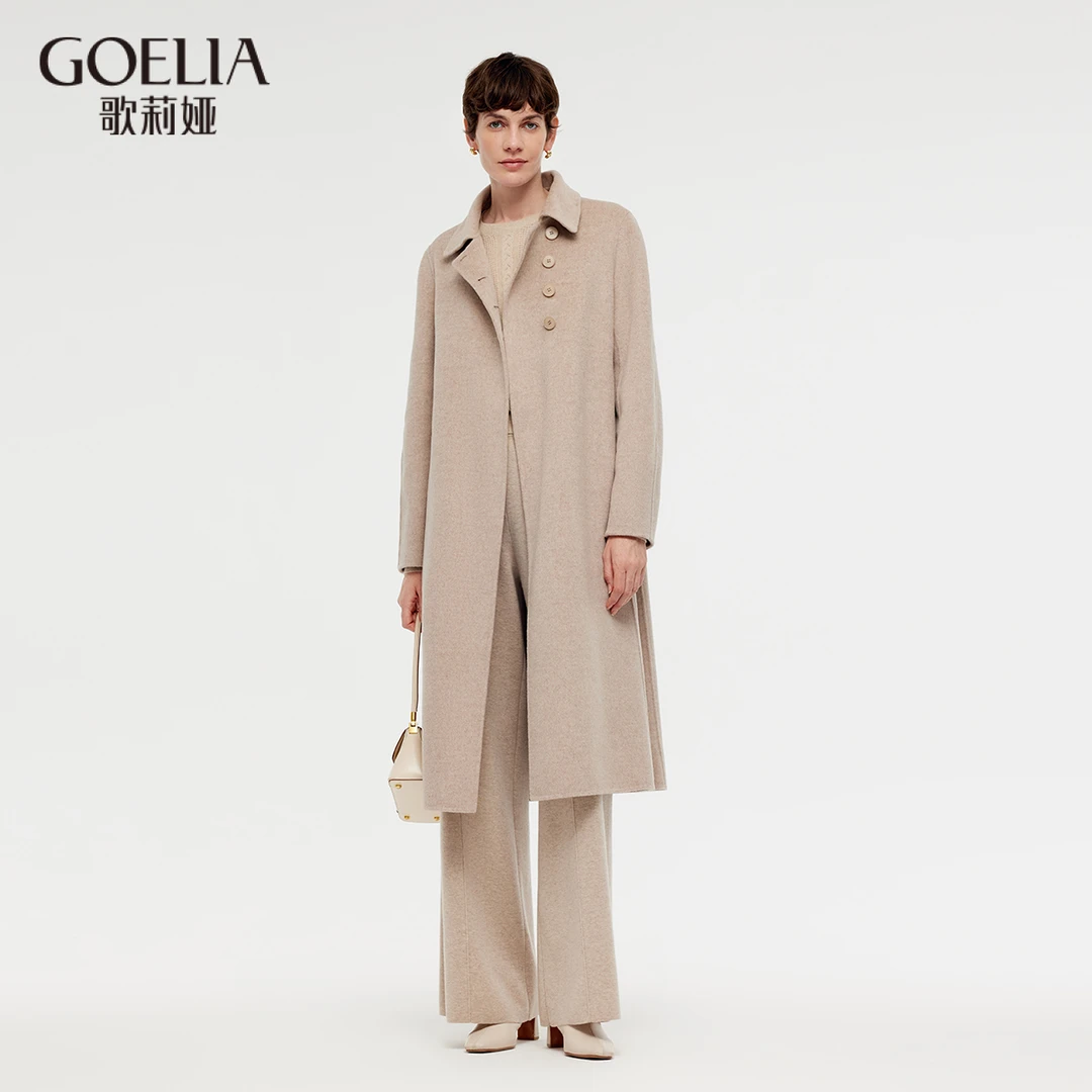 【福利款】歌莉娅羊毛羊绒大衣冬季毛呢外套中长款宽松1CDL6N670