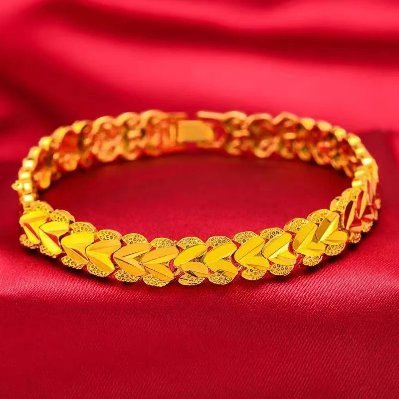 合金手链 合金手链 2024款 心心相印手链 女款气质时尚百搭不掉色