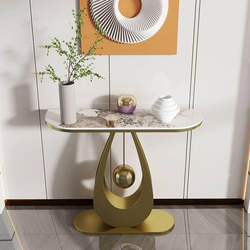 意式极简岩板玄关桌轻奢客厅入户桌子走廊高档现代简约靠墙玄关台