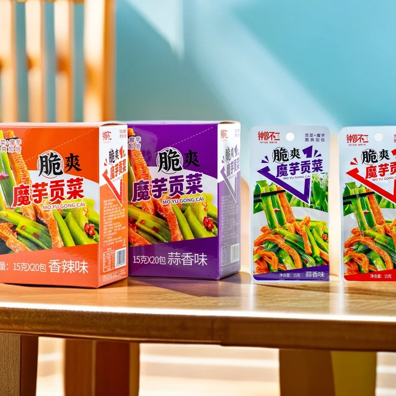 钟曾不二魔芋贡菜15g*20包香辣开袋即食办公室追剧休闲解馋小零食