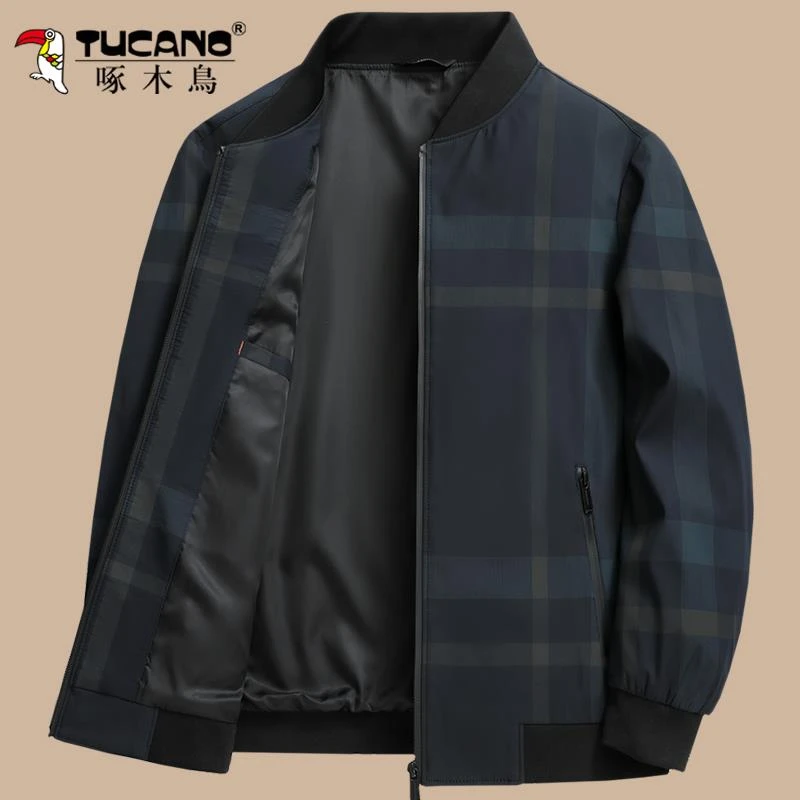 啄木鸟中老年春装外套薄款男士春秋季夹克40岁50中年爸爸休闲上衣