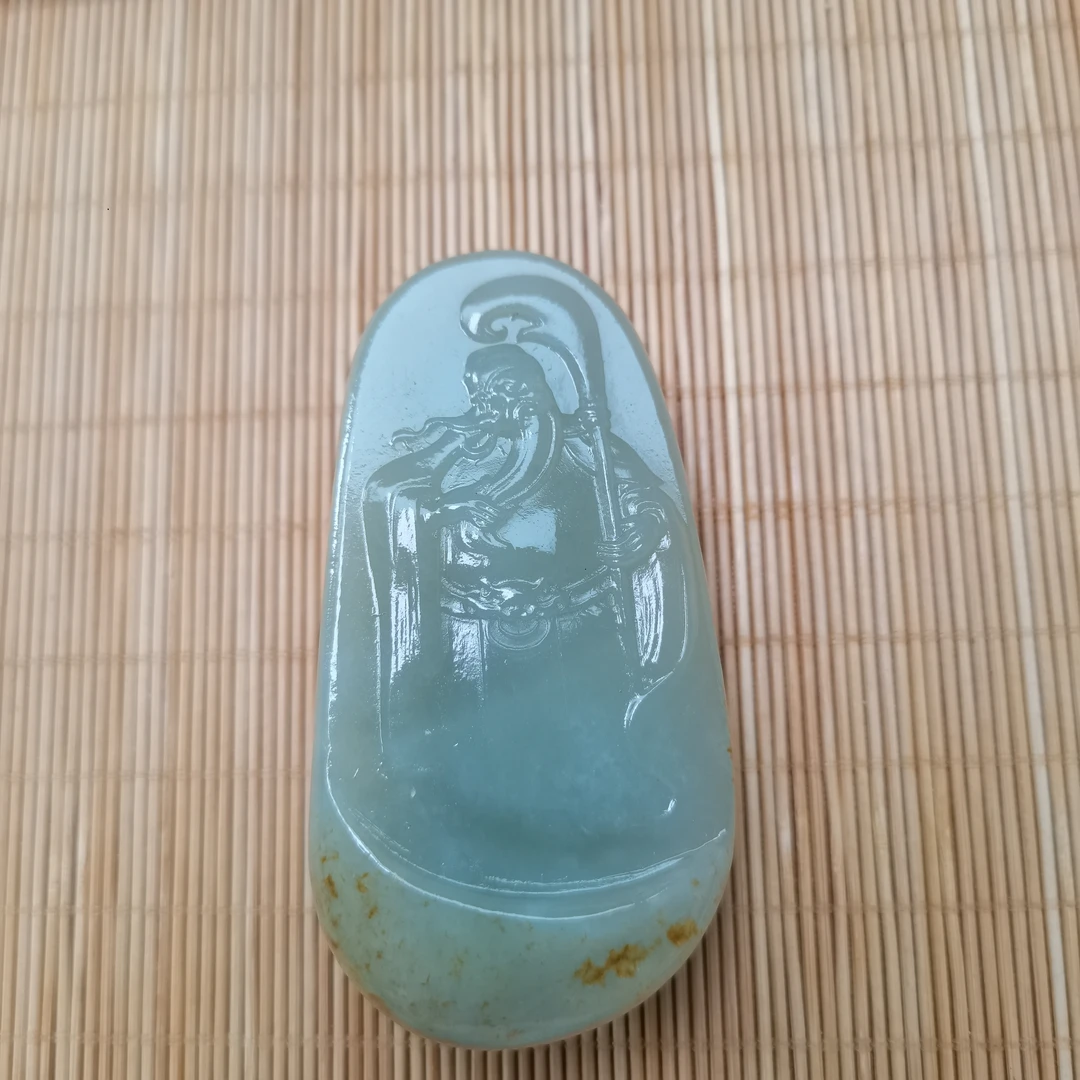 新疆和田玉忠义千秋关公把件