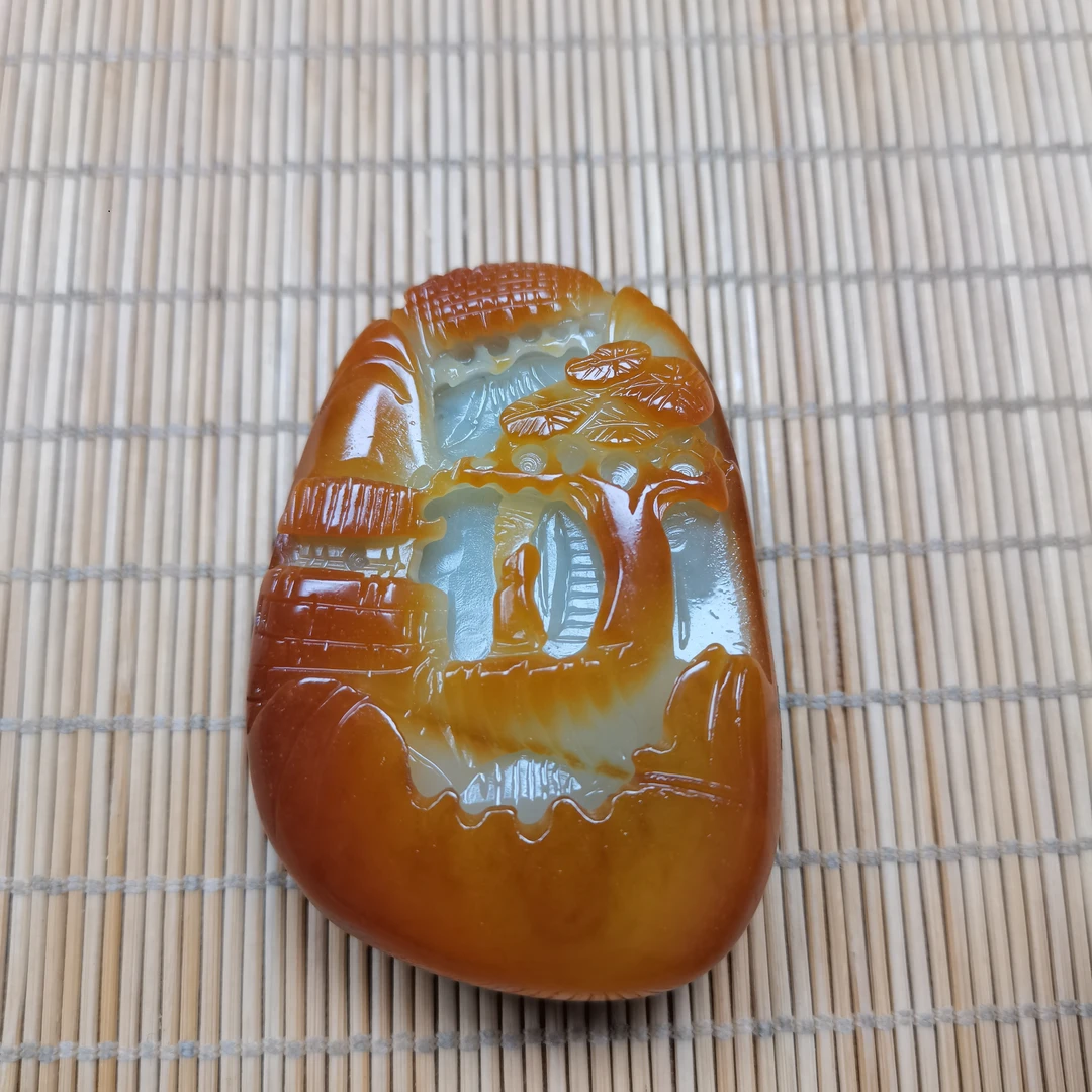 新疆和田玉山水意境把件