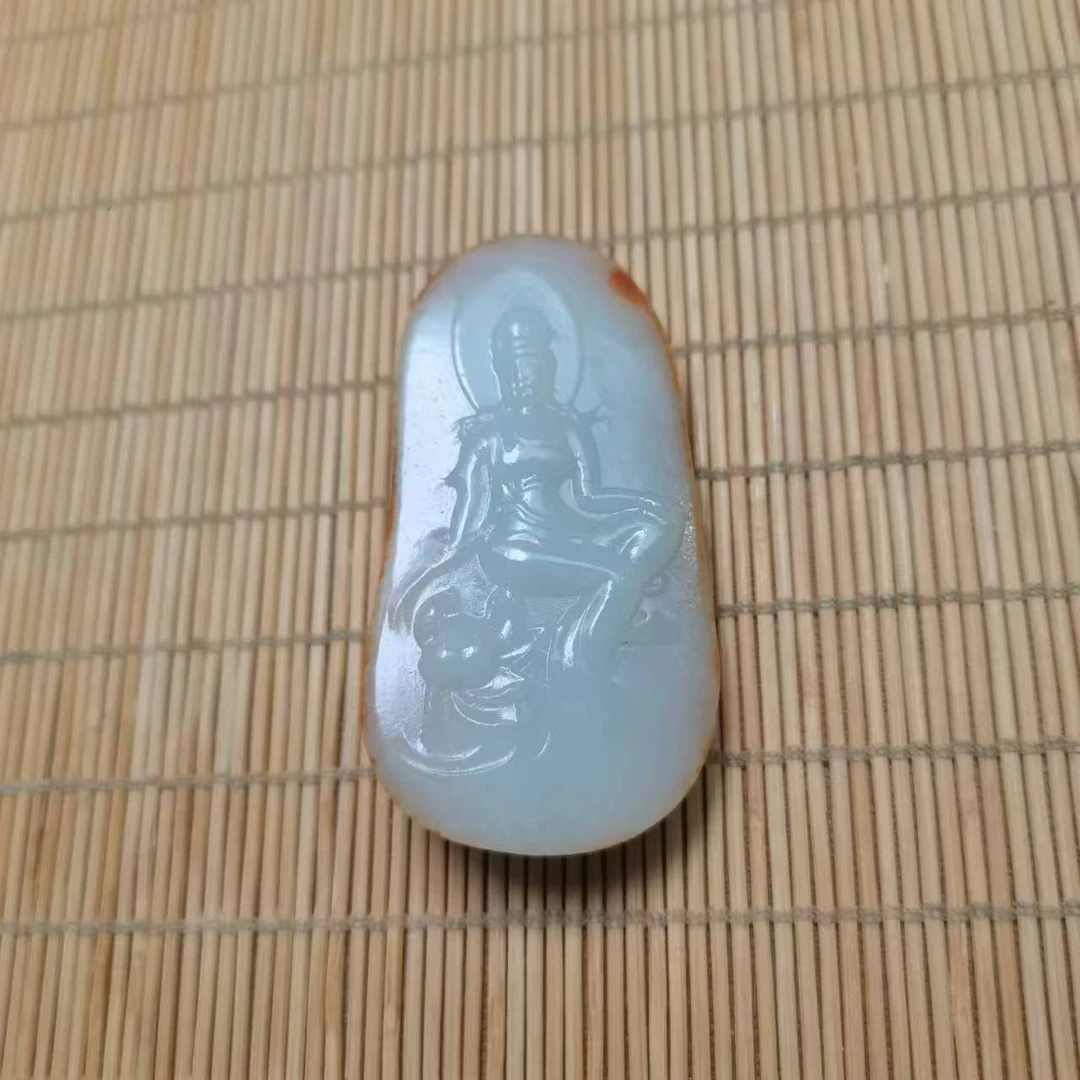 新疆和田玉莲花观音