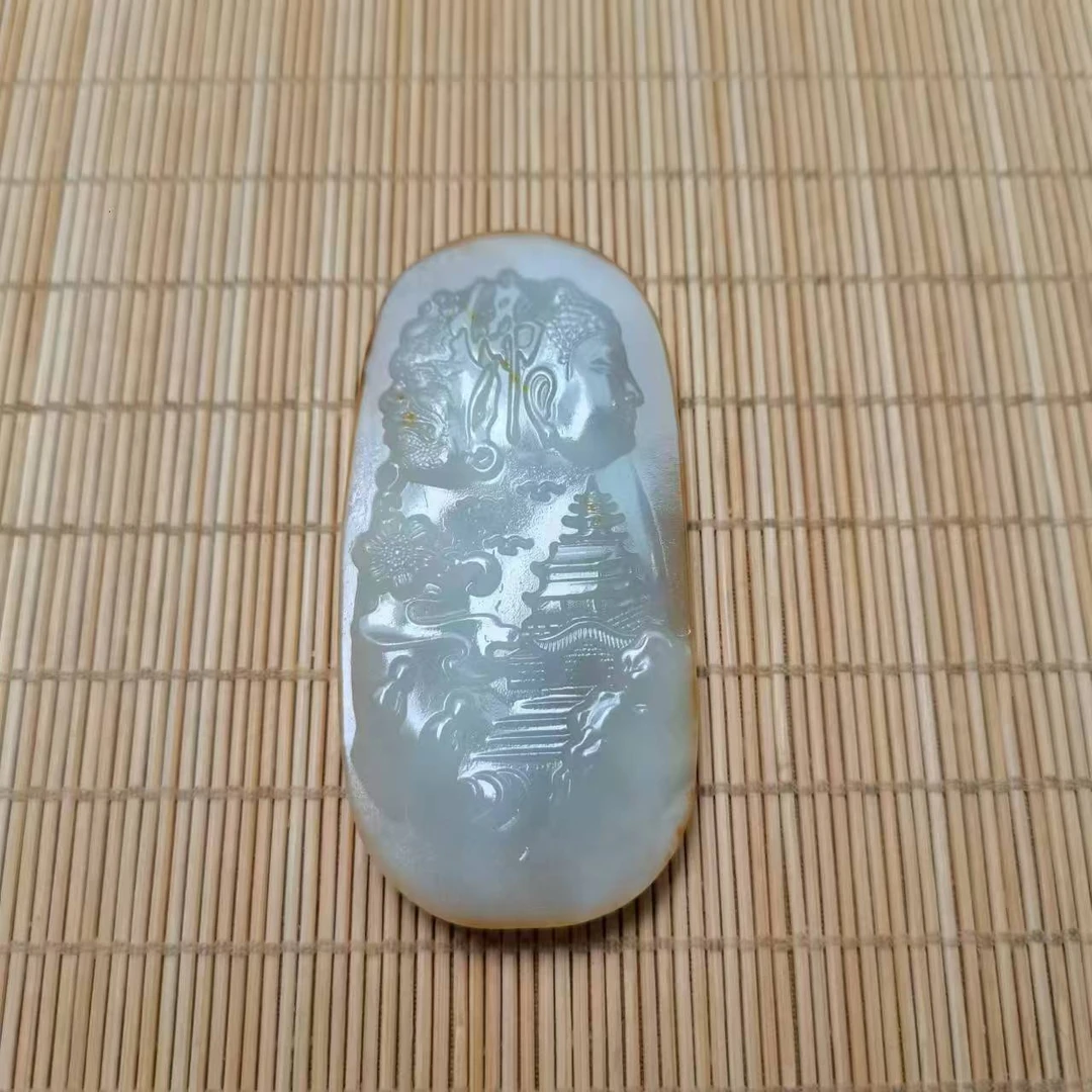 新疆和田玉佛魔一念挂件60克