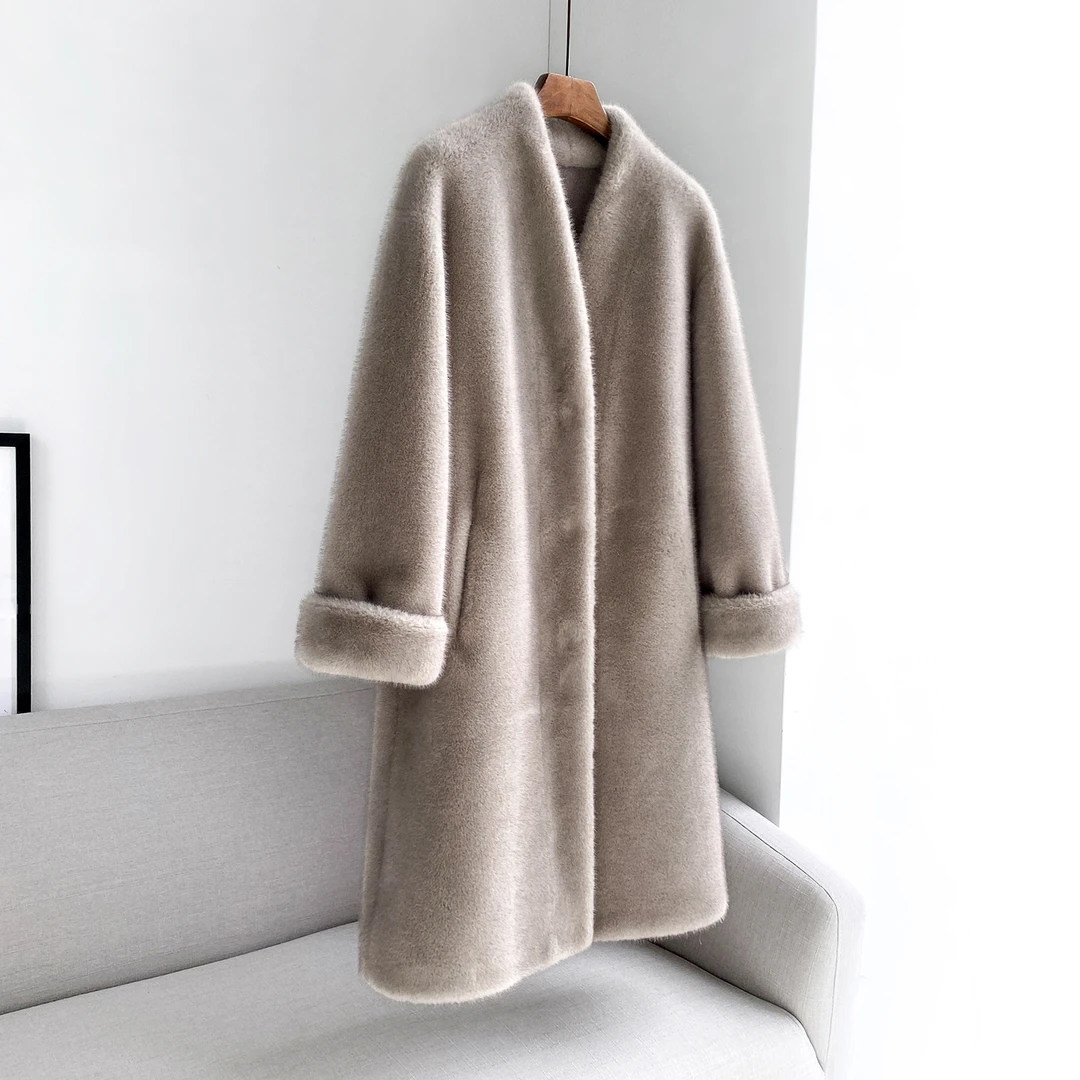 2024新款雪兰貂中长款外套K9666