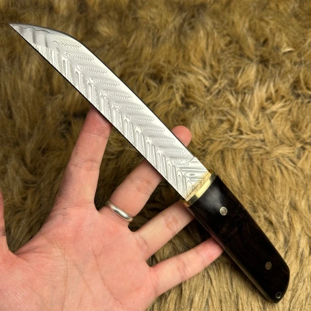 （重量级）莫桑檀木鱼骨纹大马士革手工