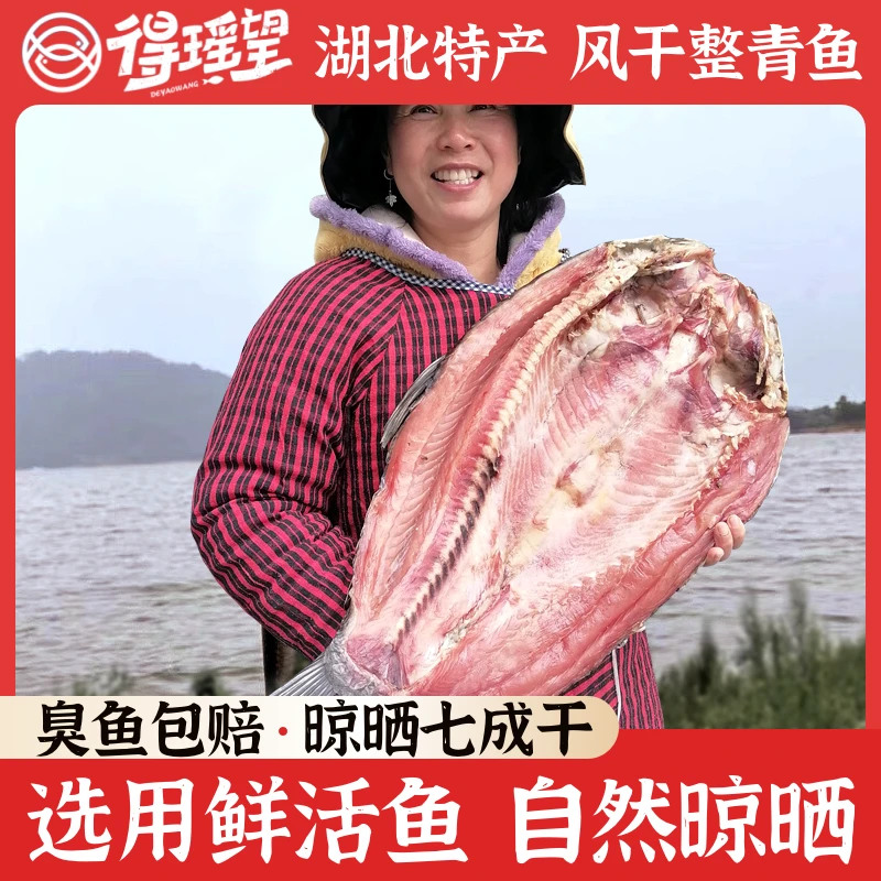 湖北整条风干青鱼新鲜淡水鱼精品生态螺蛳青阳干鱼土特产腊鱼干货