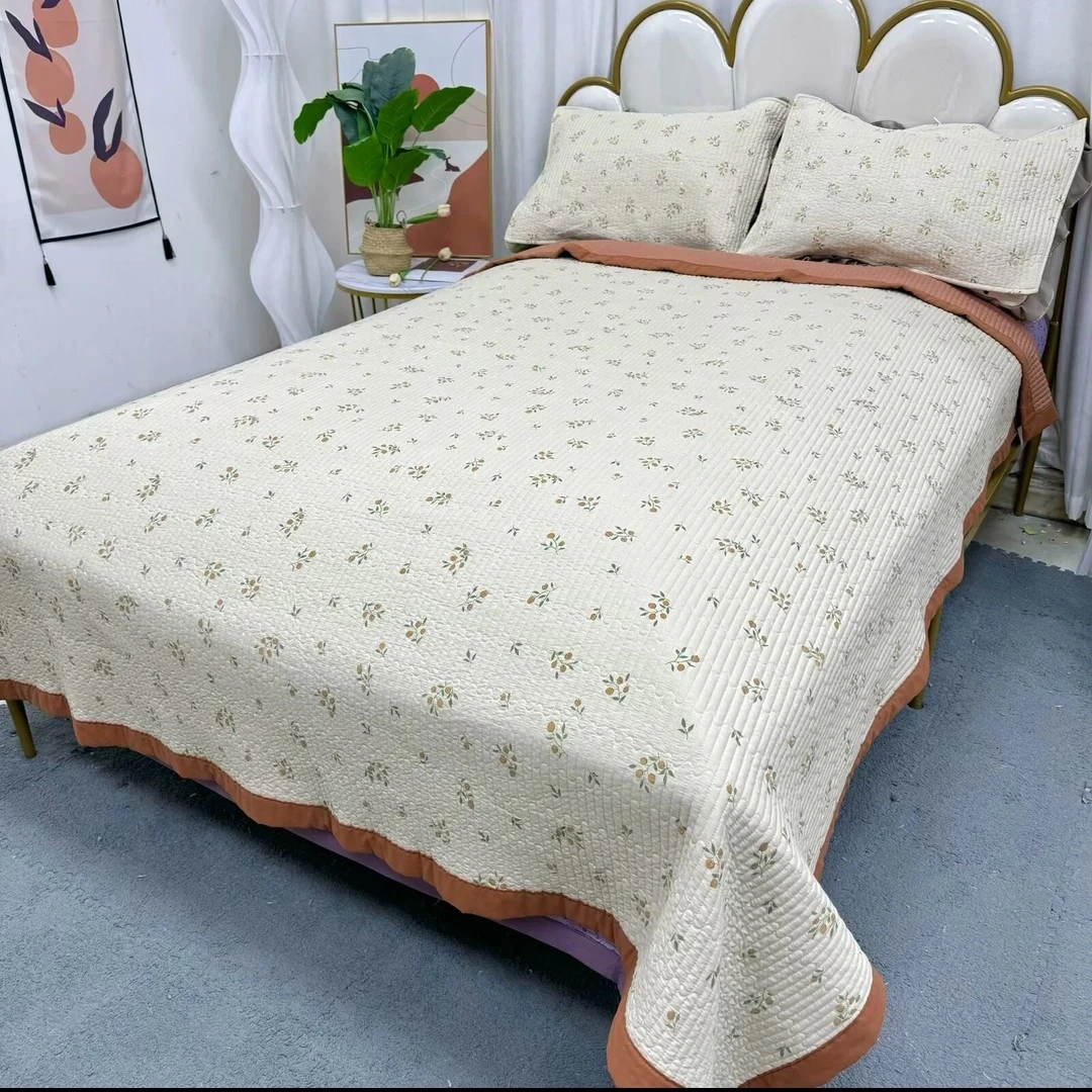 四季床盖，3米尺寸，A类母婴级，绗缝双层纱水洗棉床盖