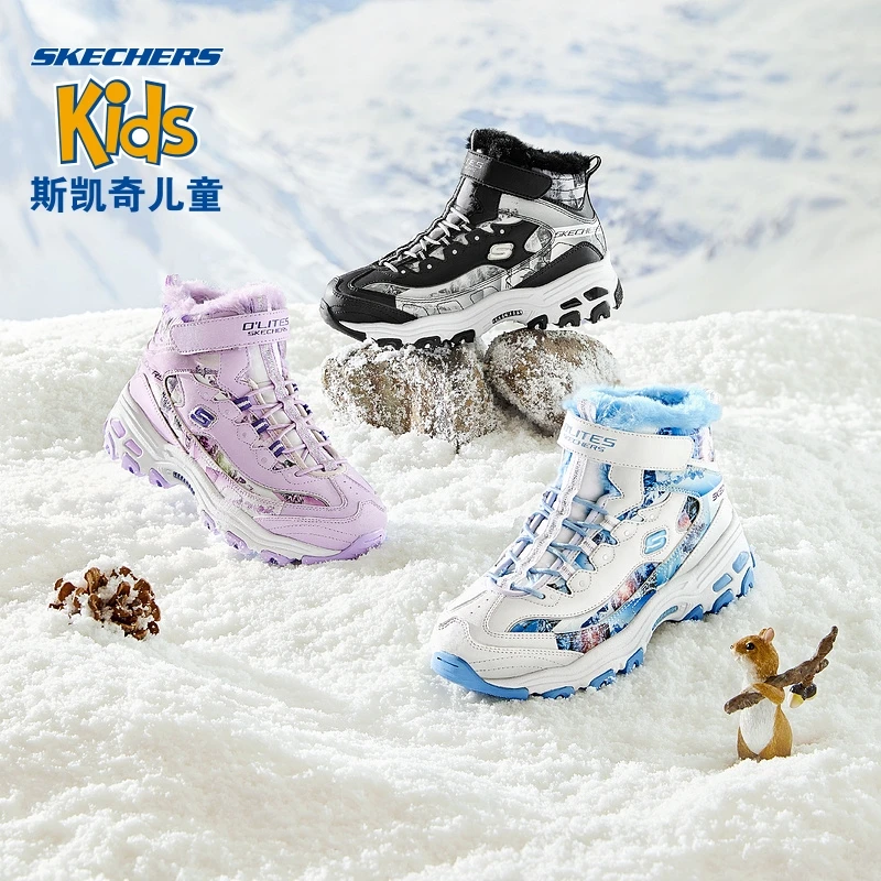SKECHERS/斯凯奇男女童鞋冬季雪地靴中大童棉鞋保暖加绒鞋302532L