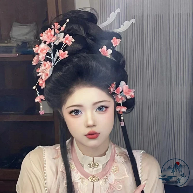【陈小香专属】平湖晚霞古风饰品  真丝烫花之桃花 桃夭系列
