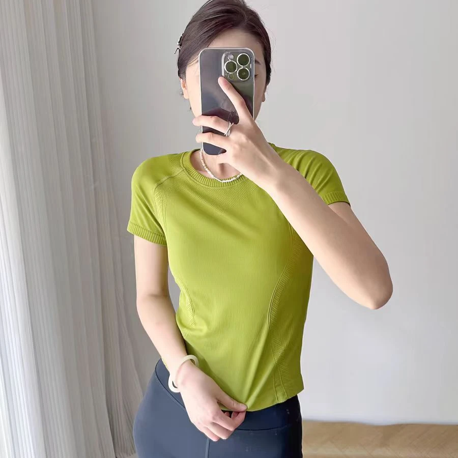 高端女士运动瑜伽服健身服跑步速干短袖上衣 夏季休闲显瘦薄款T恤